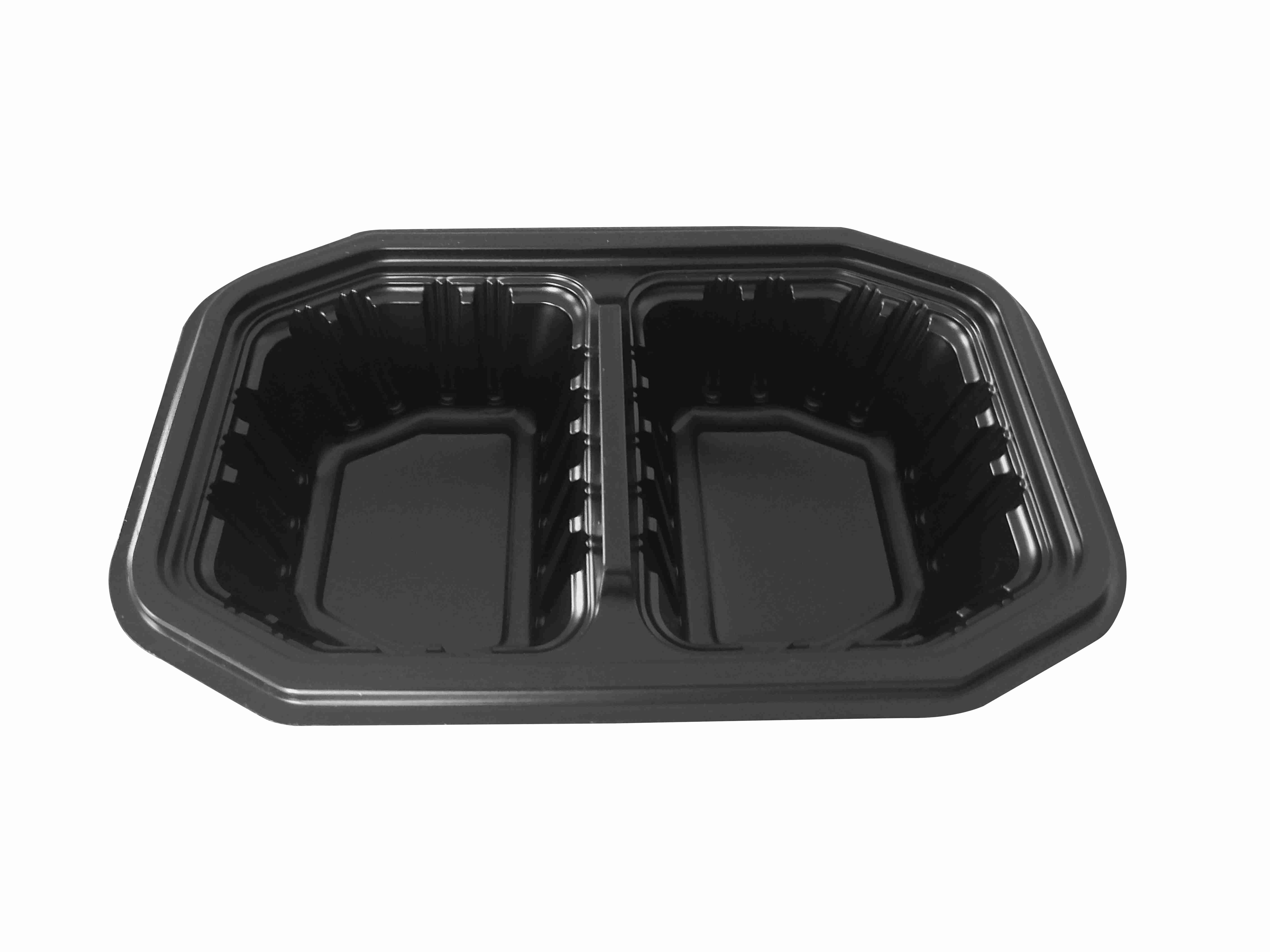 32oz.2-Compartment Oblong Food Container with PS Clear Lid